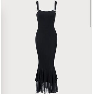RIHOAS Bodycon Slip Maxi Dress Black Size Small‎ NWT